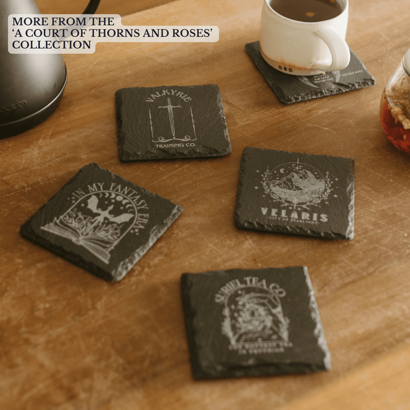 'Nesta' Engraved Slate Coaster